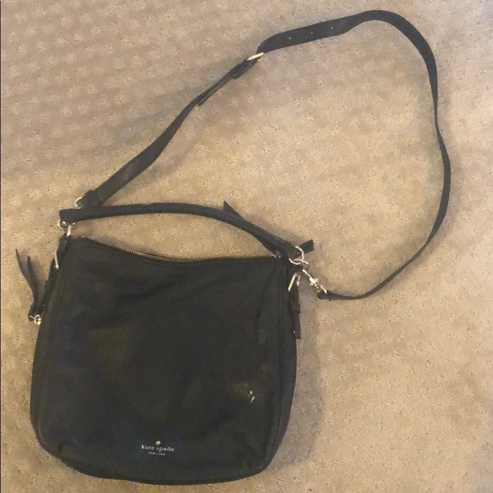Kate Spade black leather cross body satchel